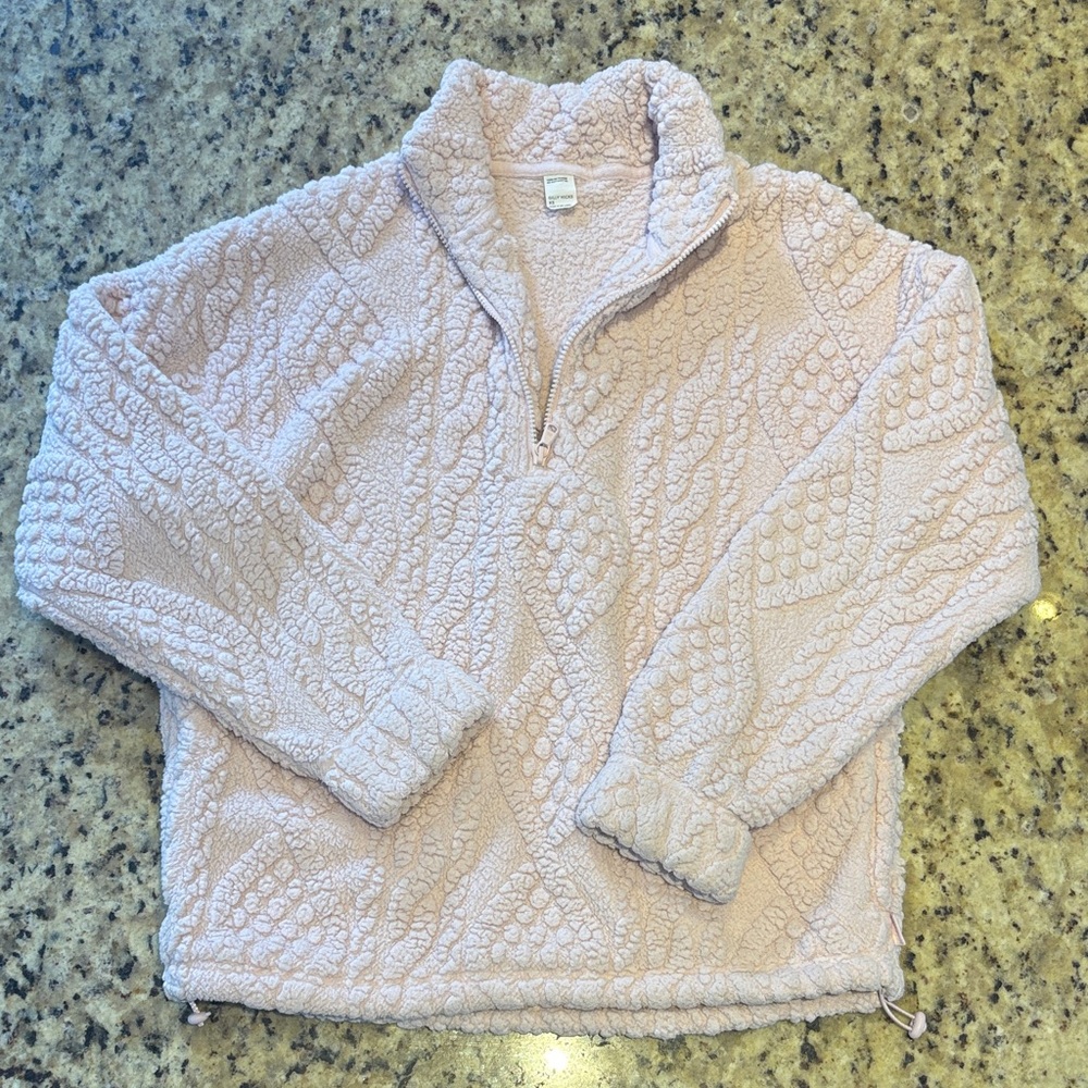 Gilly Hicks Pink Textured Quarter Zip